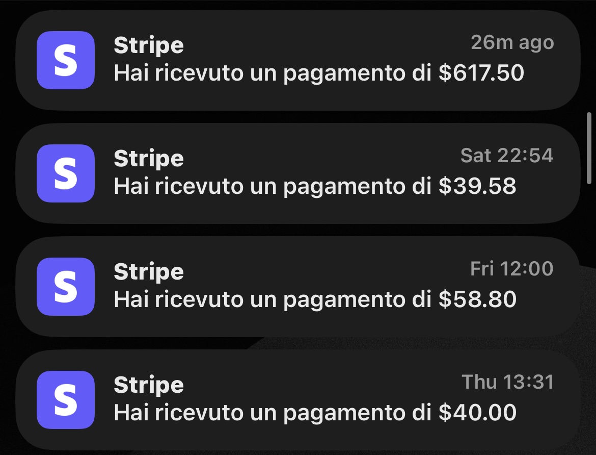 Stripe notifications